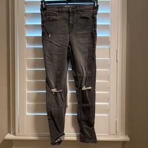 TopShop Gray Distressed Jeans